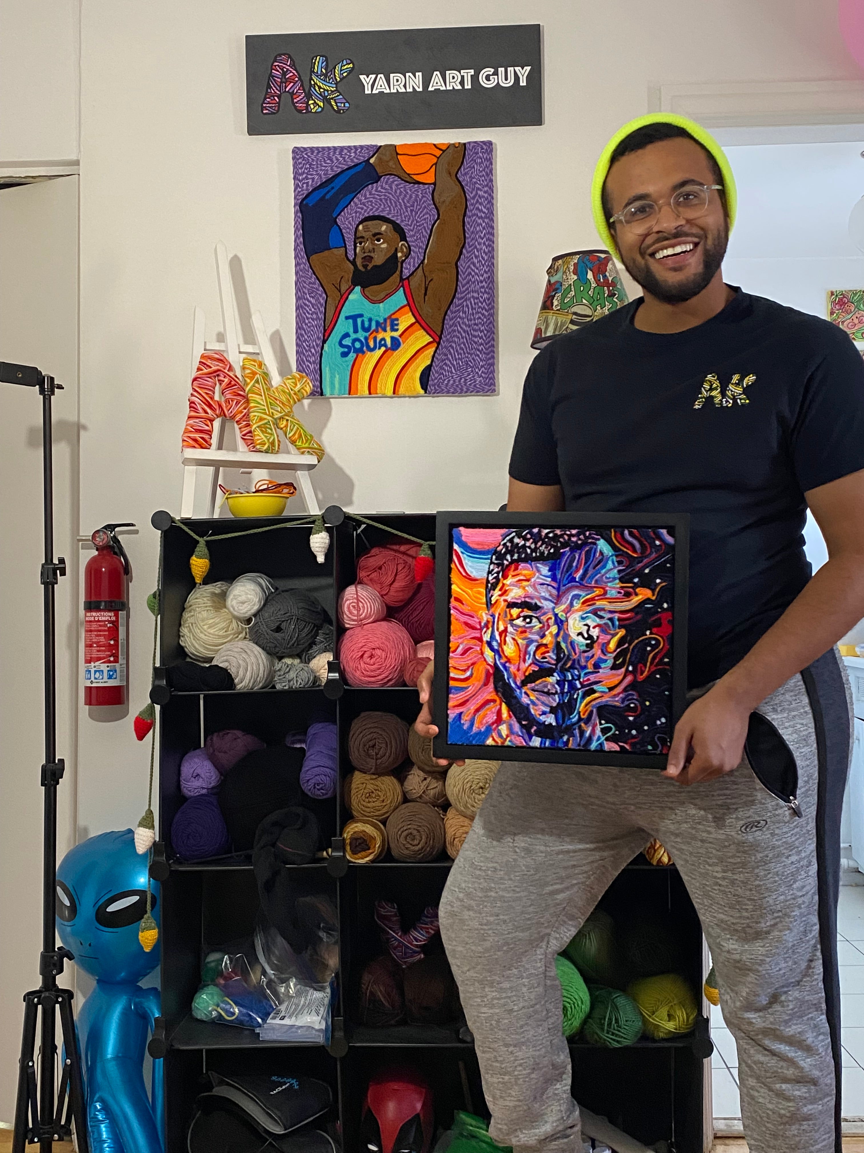 Kid Cudi - Man on the Moon III - Original Yarn Painting