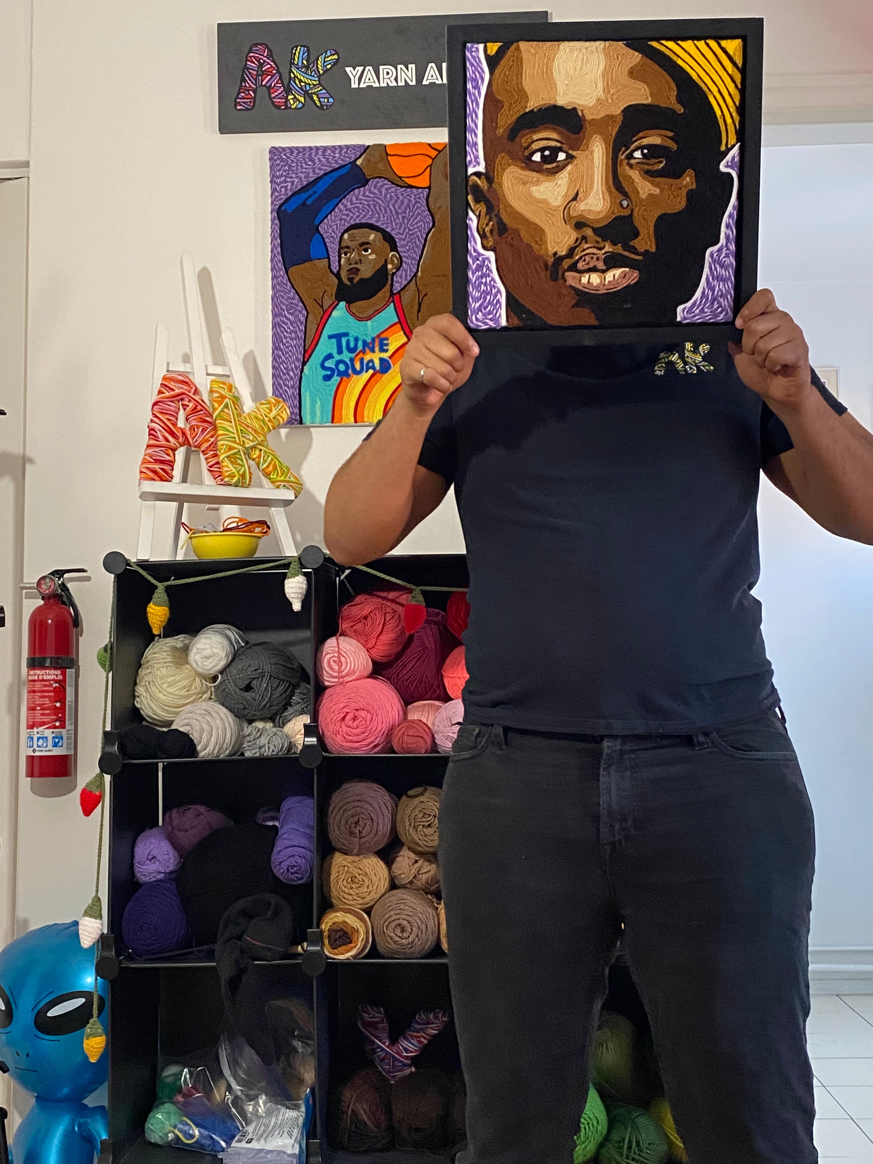 Tupac Shakur Original Yarn Portrait